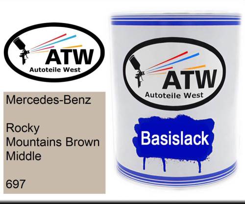 Mercedes-Benz, Rocky Mountains Brown Middle, 697: 1L Lackdose, von ATW Autoteile West.